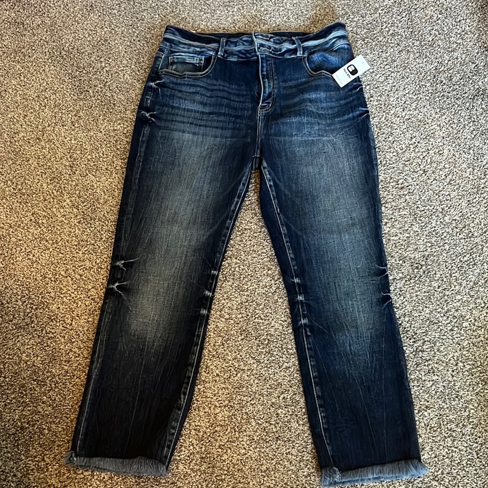 NEW WOMENS KANCAN KURVY ULTRA HIGH RISE TESSA Ankle jeans SIZE 32 INSEAM 27